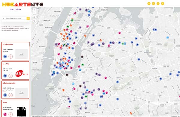 HueArts NYC Map & Directory